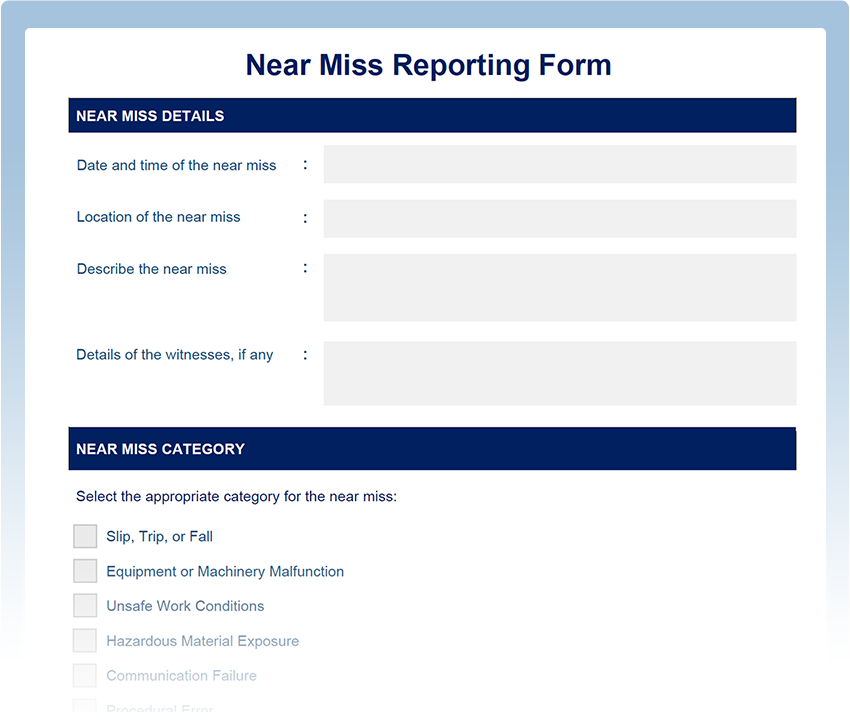 Free Near-miss Incident Report Template