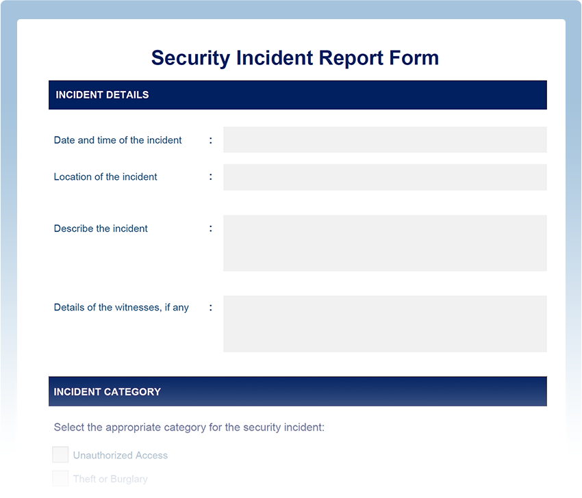 Free Security Incident Report Template