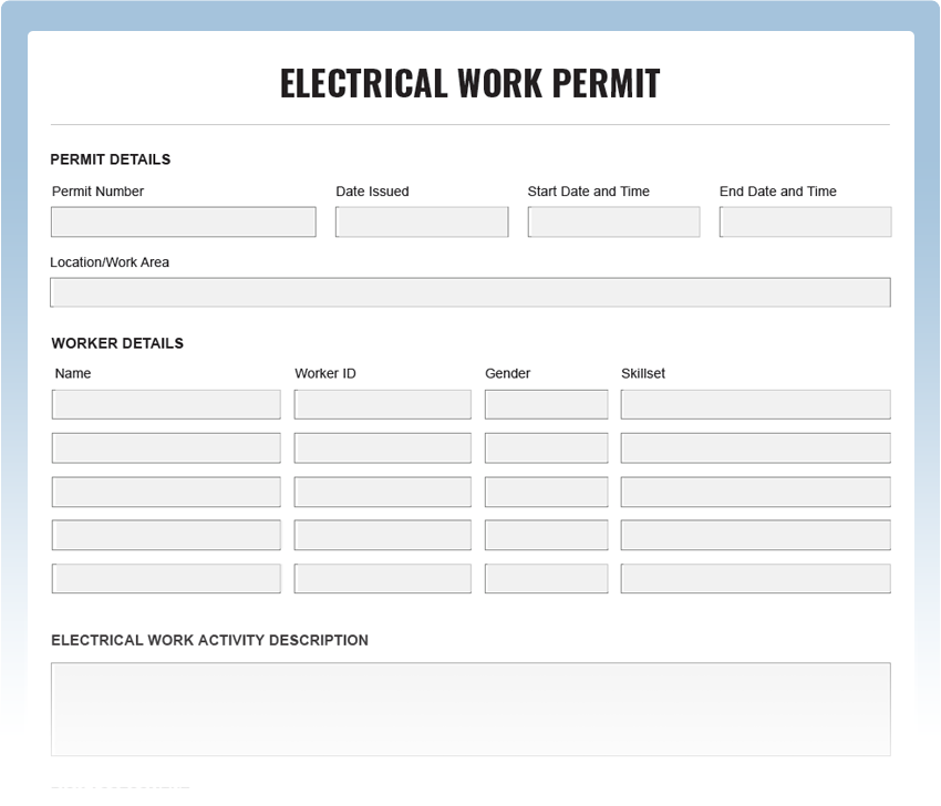 Electrical Work Permit